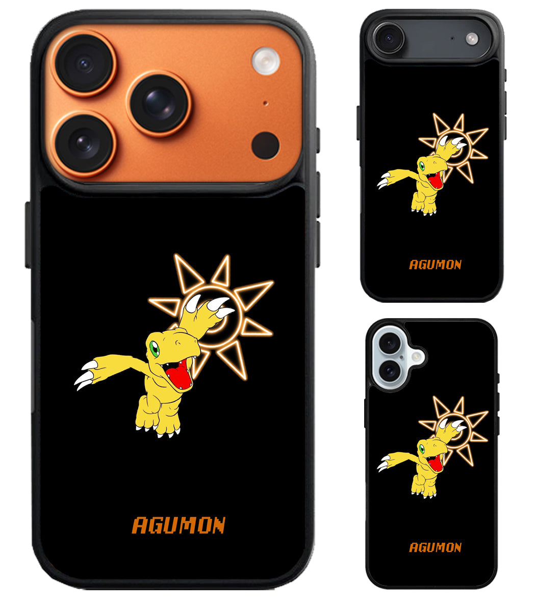 Agumon Digimon Black iPhone Air | iPhone 17 | 17 Pro | 17 Pro Max Case