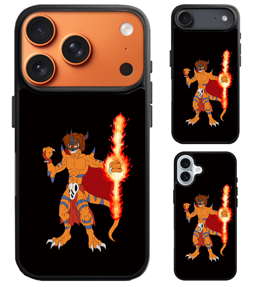 Agumon MetalGreymon Digimon Black iPhone Air | iPhone 17 | 17 Pro | 17 Pro Max Case