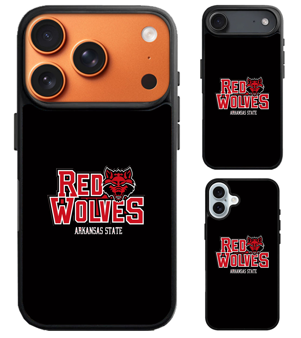 Arkansas State Red Wolves Black iPhone Air | iPhone 17 | 17 Pro | 17 Pro Max Case