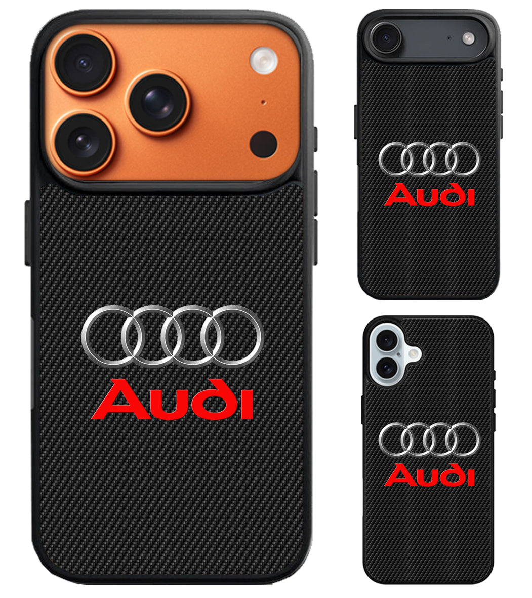 Audi Logo Black Carbon iPhone Air | iPhone 17 | 17 Pro | 17 Pro Max Case