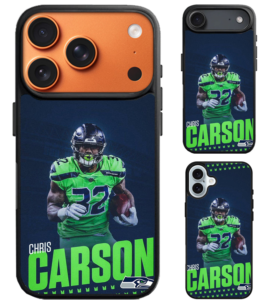 Chris Carson Seattle Seahawks iPhone Air | iPhone 17 | 17 Pro | 17 Pro Max Case