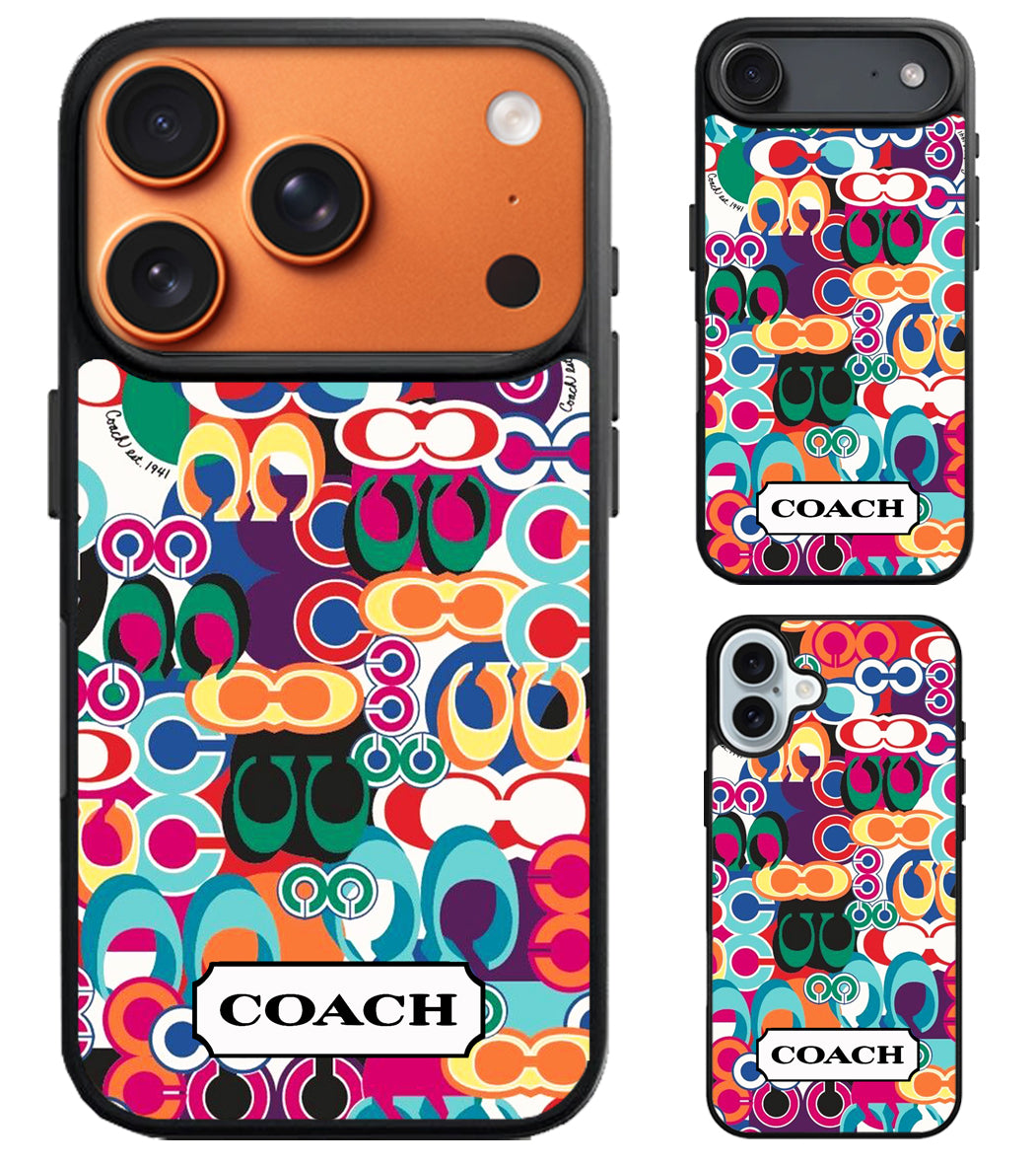 Coach Colorfull Pattern iPhone Air | iPhone 17 | 17 Pro | 17 Pro Max Case