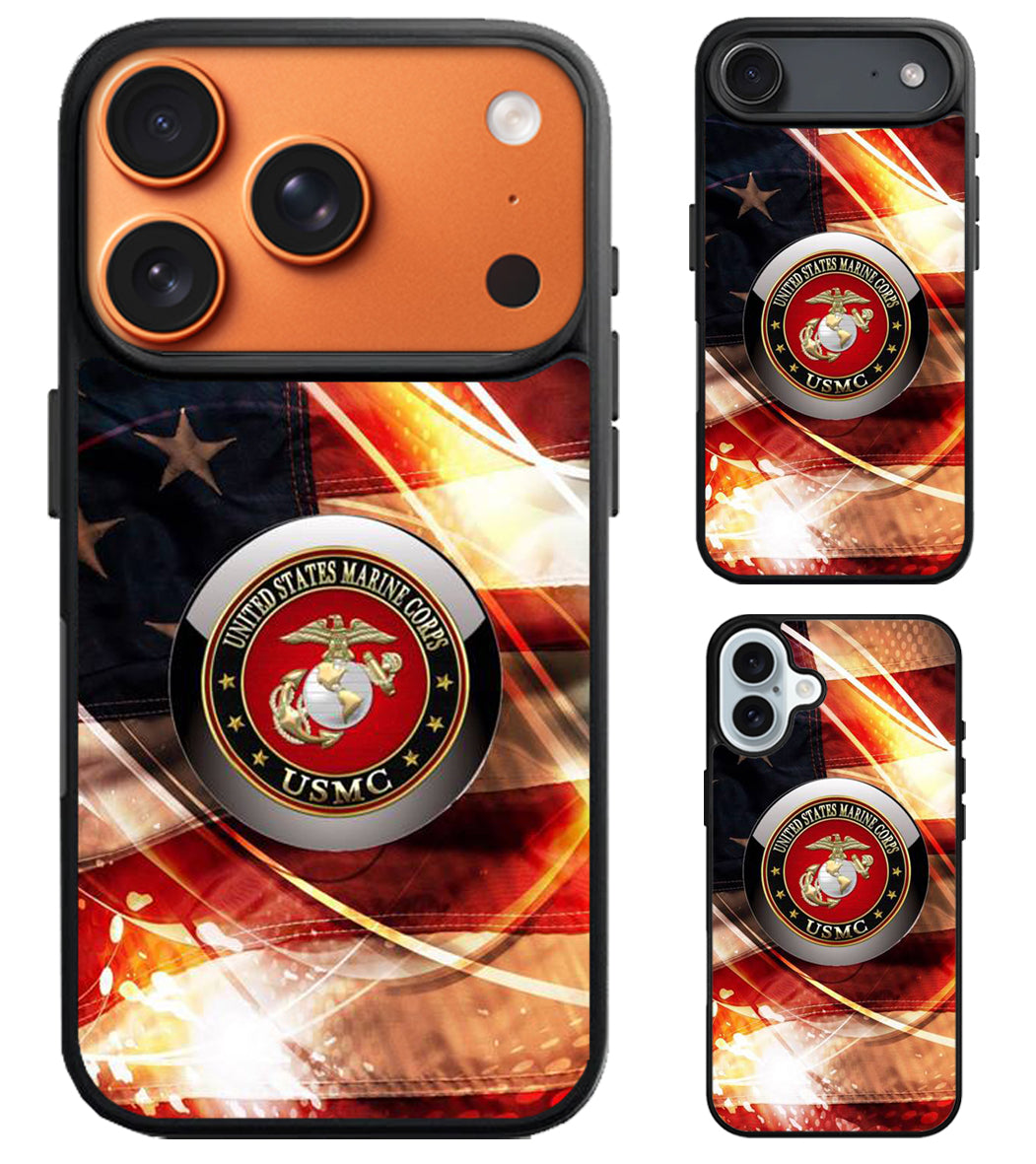 Corps US Marine Background Flag iPhone Air | iPhone 17 | 17 Pro | 17 Pro Max Case