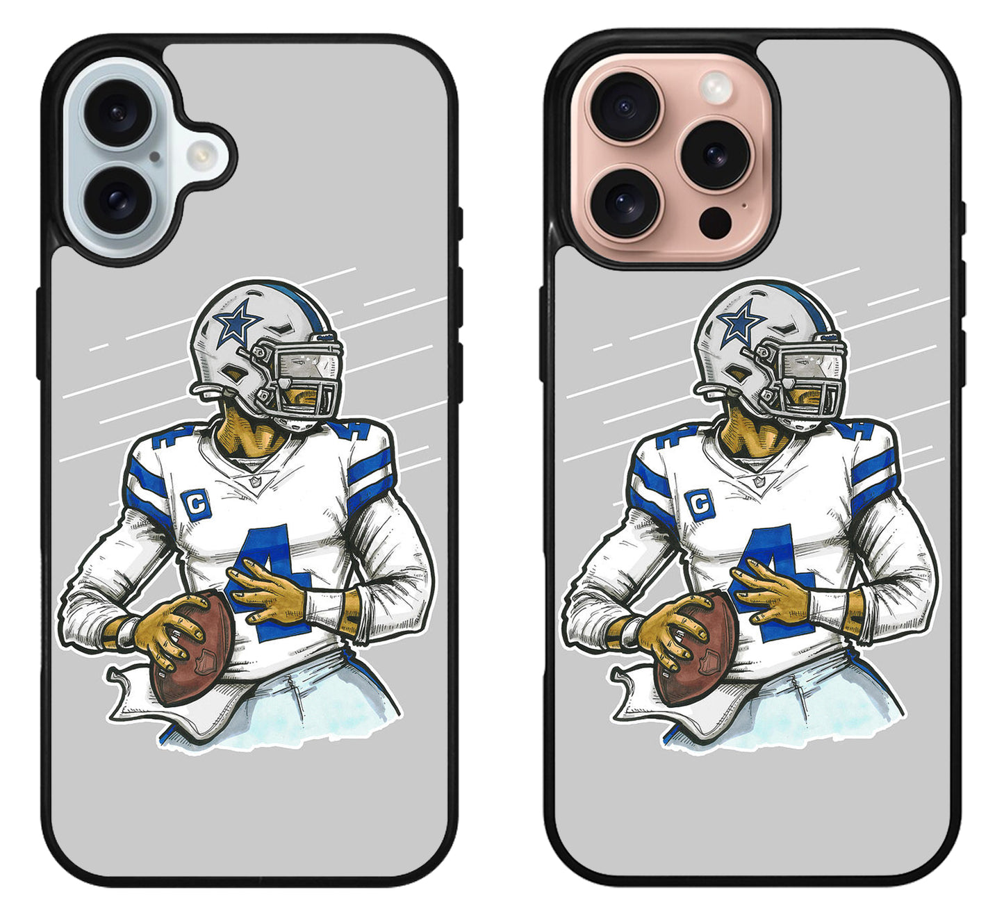 Dak Prescott Artwork Dallas Cowboys iPhone 16 | 16 Plus | 16 Pro | 16 Pro Max Case