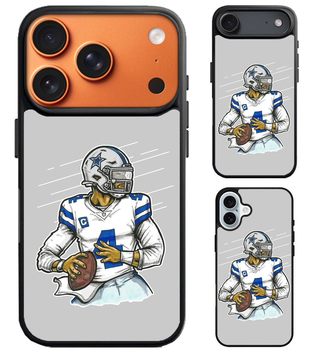Dallas Cowboys Dak Prescott Artwork iPhone Air | iPhone 17 | 17 Pro | 17 Pro Max Case