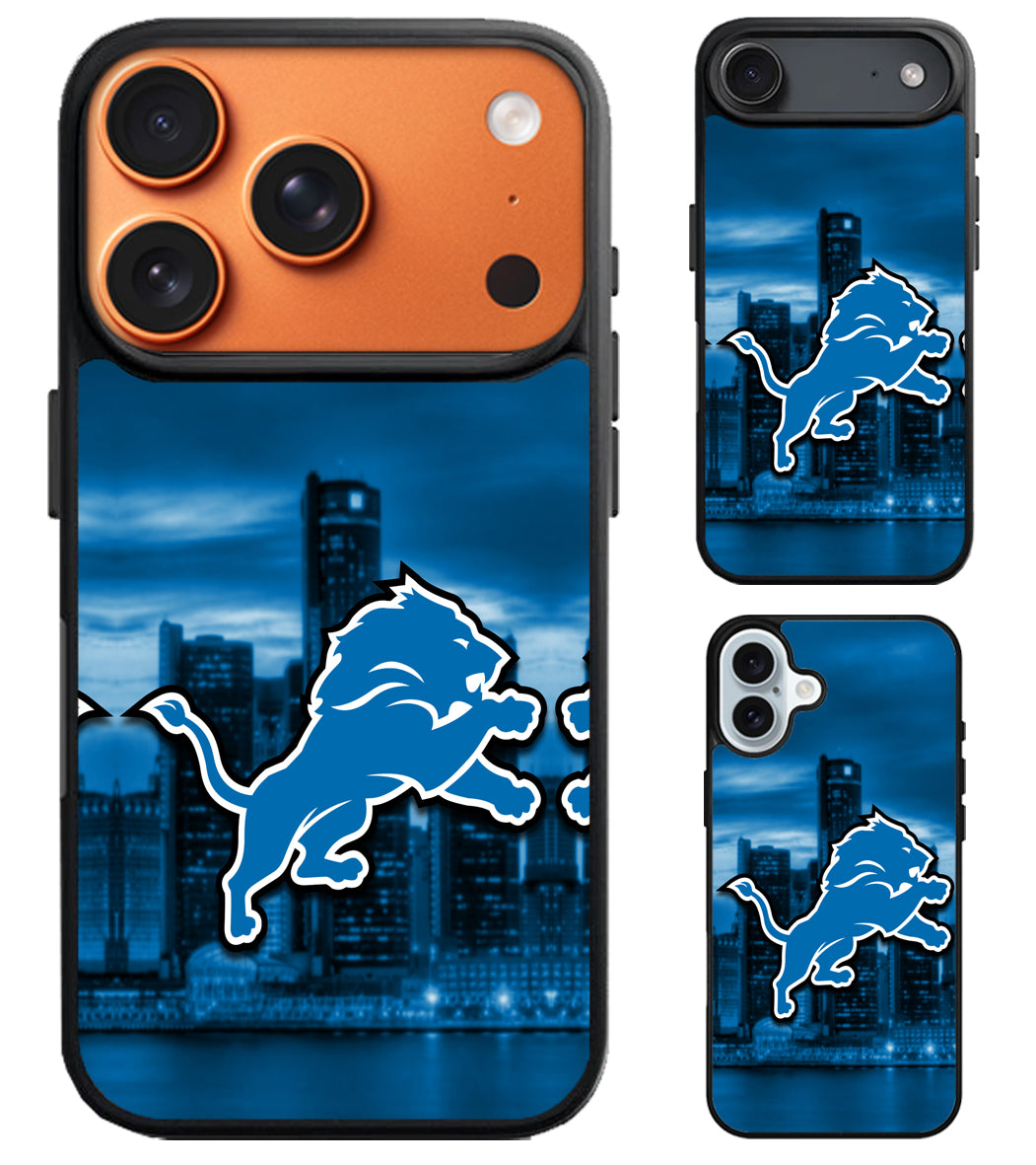 Detroit Lions Background iPhone Air | iPhone 17 | 17 Pro | 17 Pro Max Case