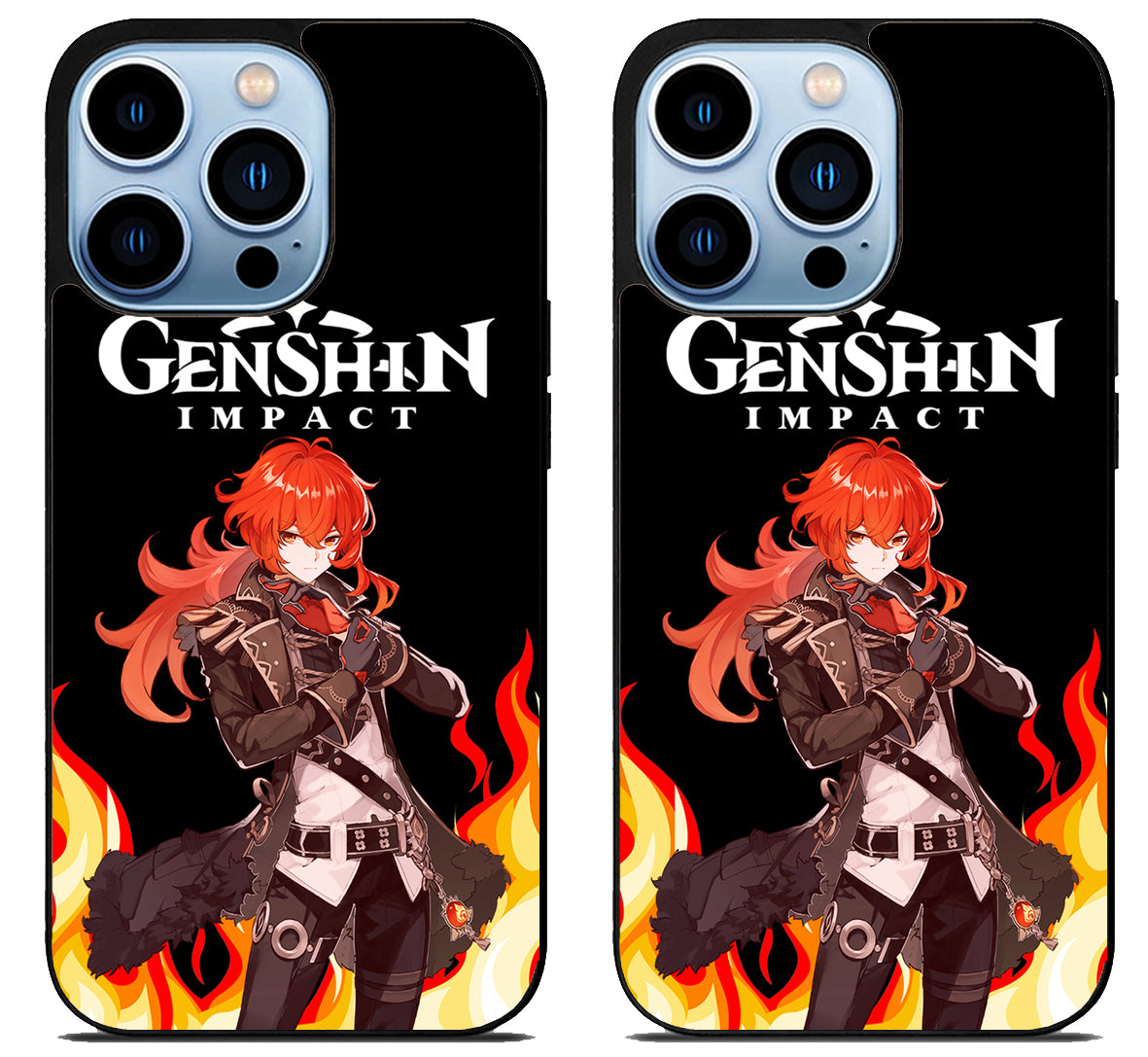 Diluc Collage Genshin Impact Cover iPhone 15 Pro | iPhone 15 Pro Max Case