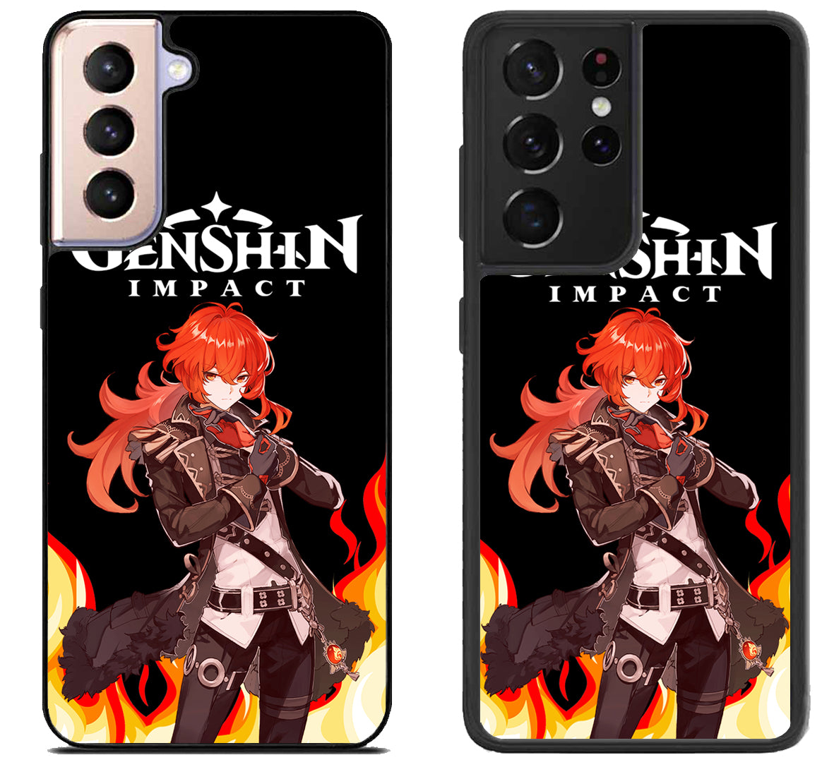 Diluc Collage Genshin Impact Cover Samsung Galaxy S21 | S21 FE | S21+ | S21 Ultra Case