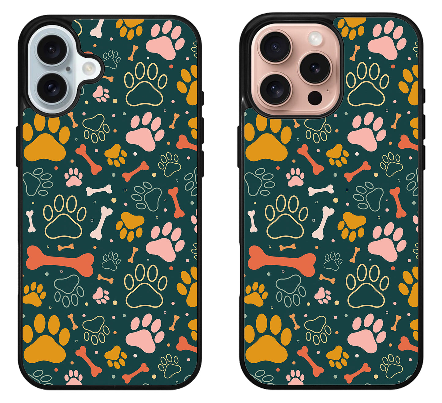 Dog Paw Pattern iPhone 16 | 16 Plus | 16 Pro | 16 Pro Max Case