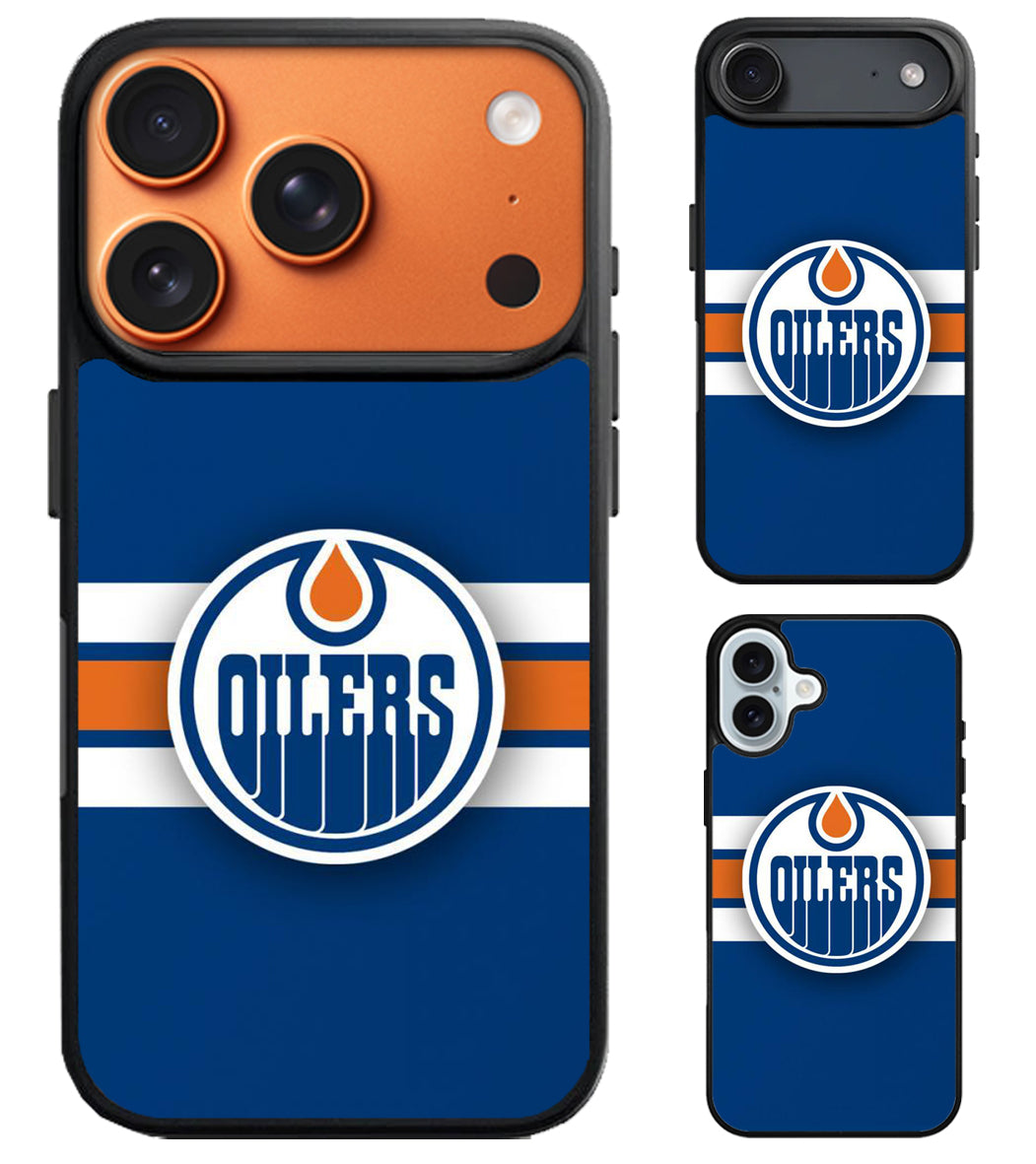 Edmonton Oilers Logo Sripe iPhone Air | iPhone 17 | 17 Pro | 17 Pro Max Case