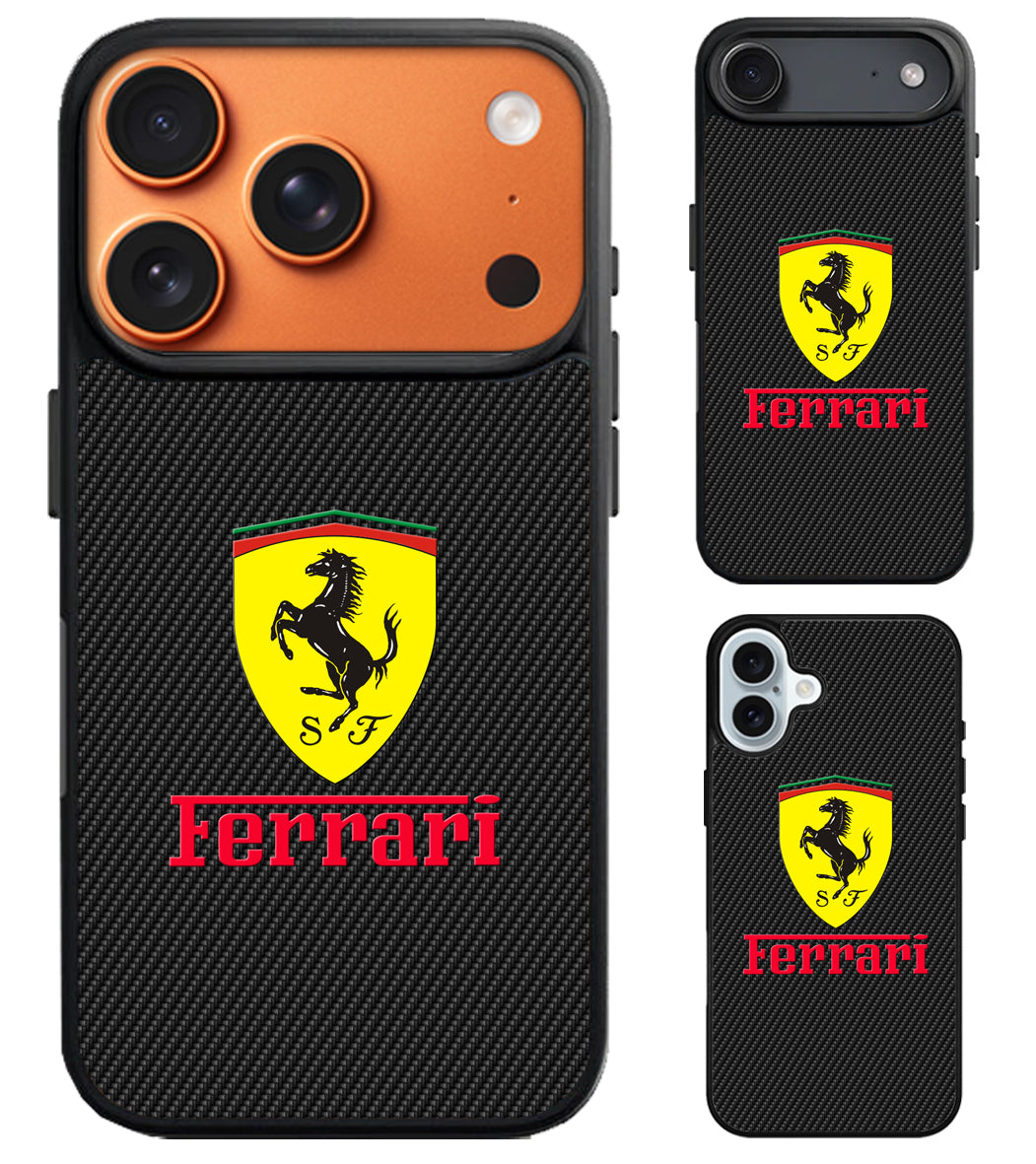 Ferrari Black Carbon iPhone Air | iPhone 17 | 17 Pro | 17 Pro Max Case