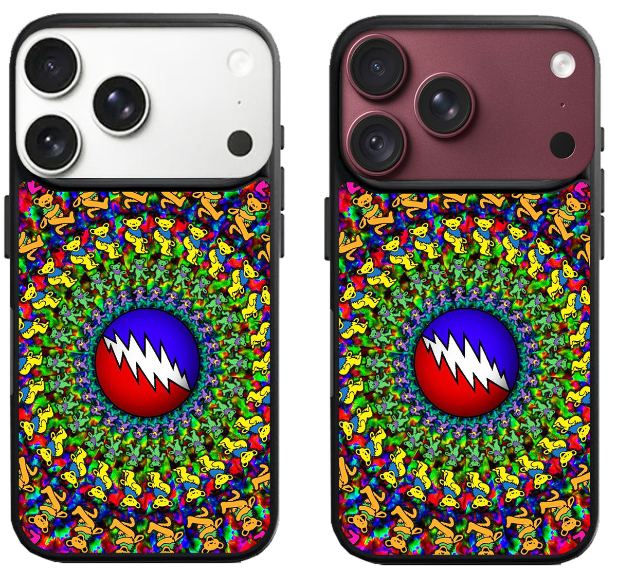Grateful Dead Bear Fire Collage iPhone 18 Pro | 18 Pro Max Case