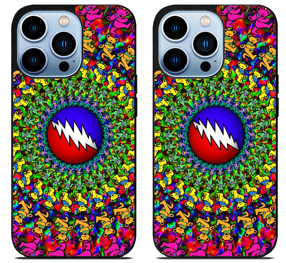 Grateful Dead Bear Fire Collage iPhone 15 Pro | iPhone 15 Pro Max Case