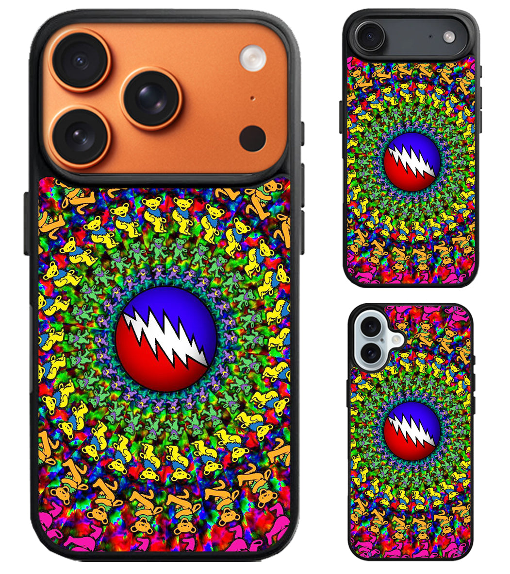 Grateful Dead Bear Fire Collage iPhone Air | iPhone 17 | 17 Pro | 17 Pro Max Case