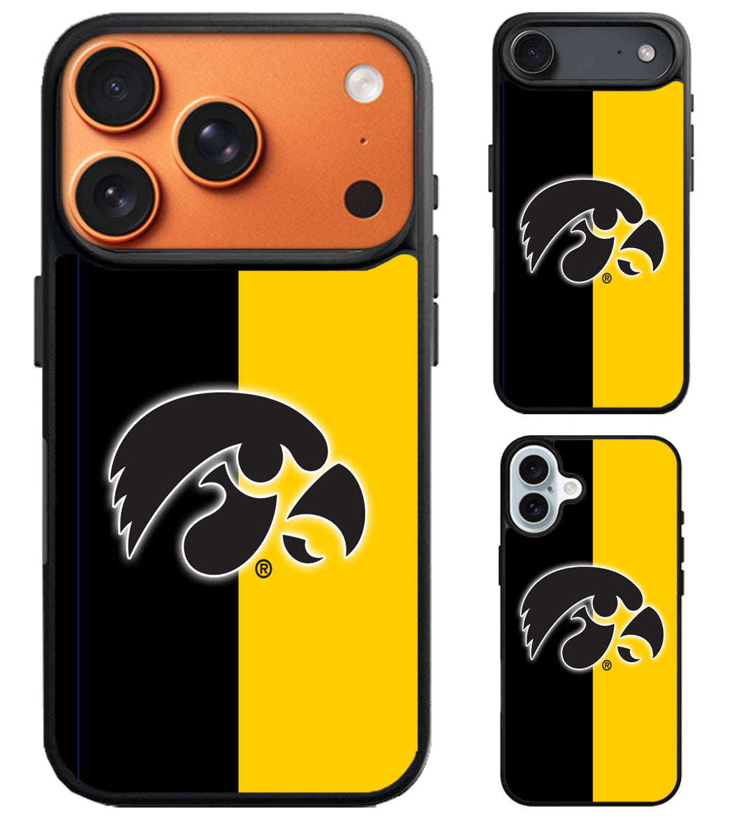Iowa Hawkeyes Logo Stripe iPhone Air | iPhone 17 | 17 Pro | 17 Pro Max Case