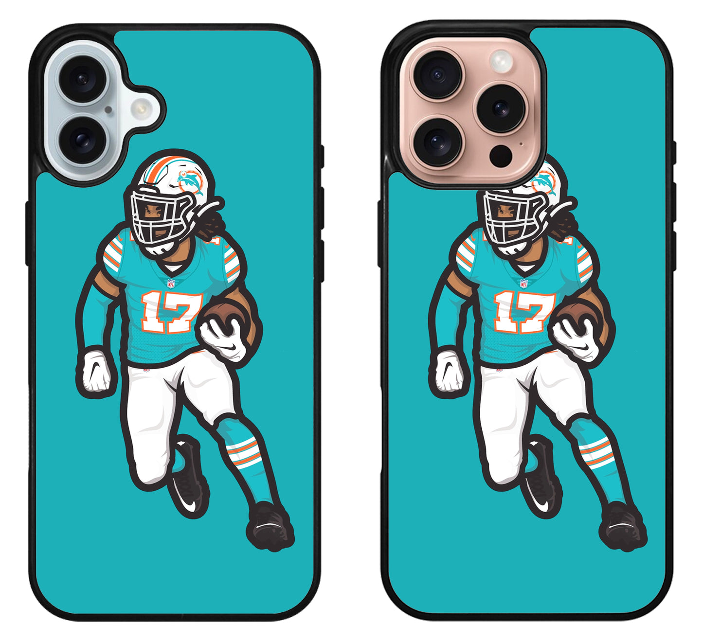 Jaylen Waddle Miami Dolphins Artwork iPhone 16 | 16 Plus | 16 Pro | 16 Pro Max Case