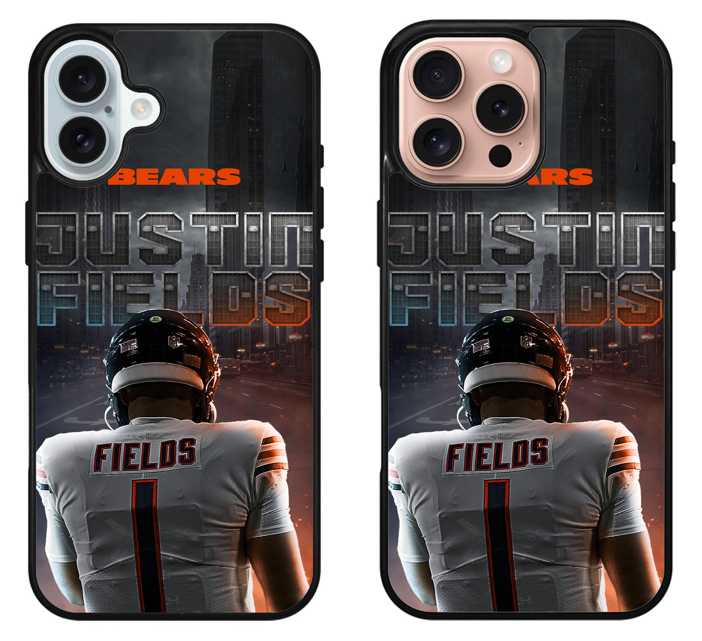 Justin Fields Chicago Bears Background iPhone 16 | 16 Plus | 16 Pro | 16 Pro Max Case