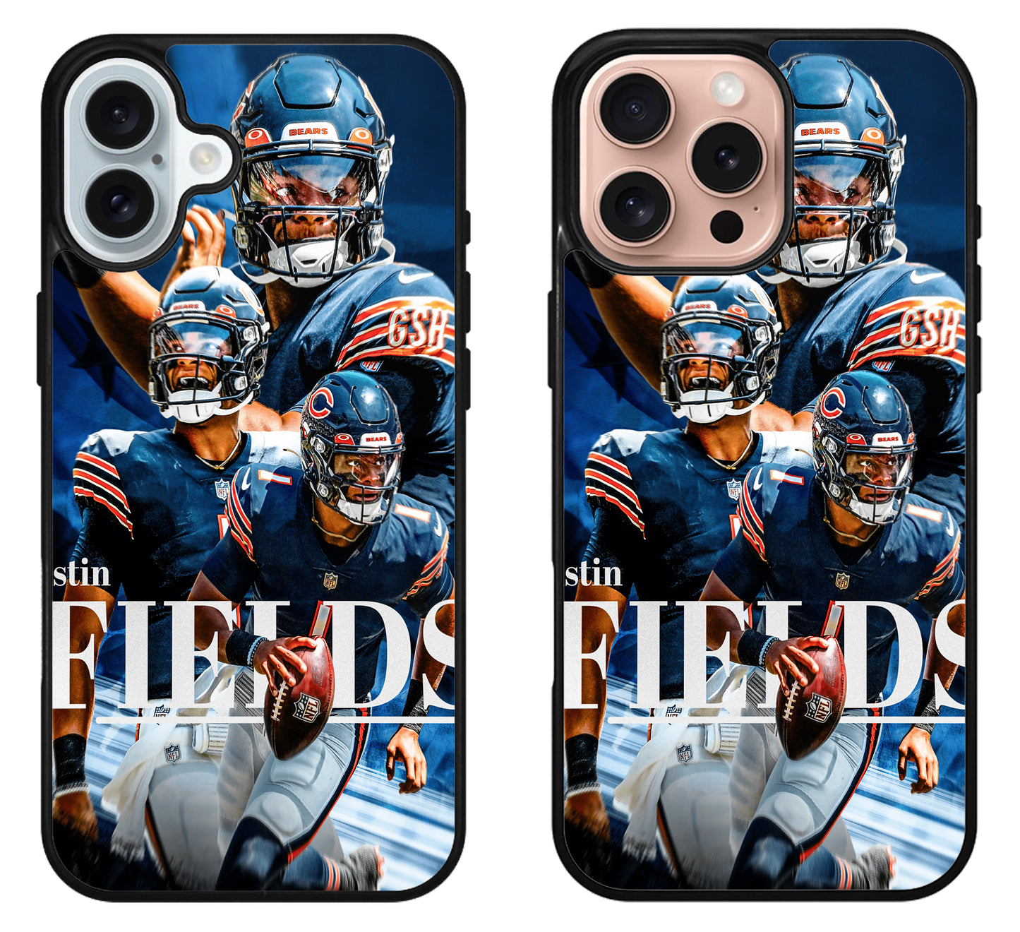 Justin Fields Chicago Bears Collage iPhone 16 | 16 Plus | 16 Pro | 16 Pro Max Case