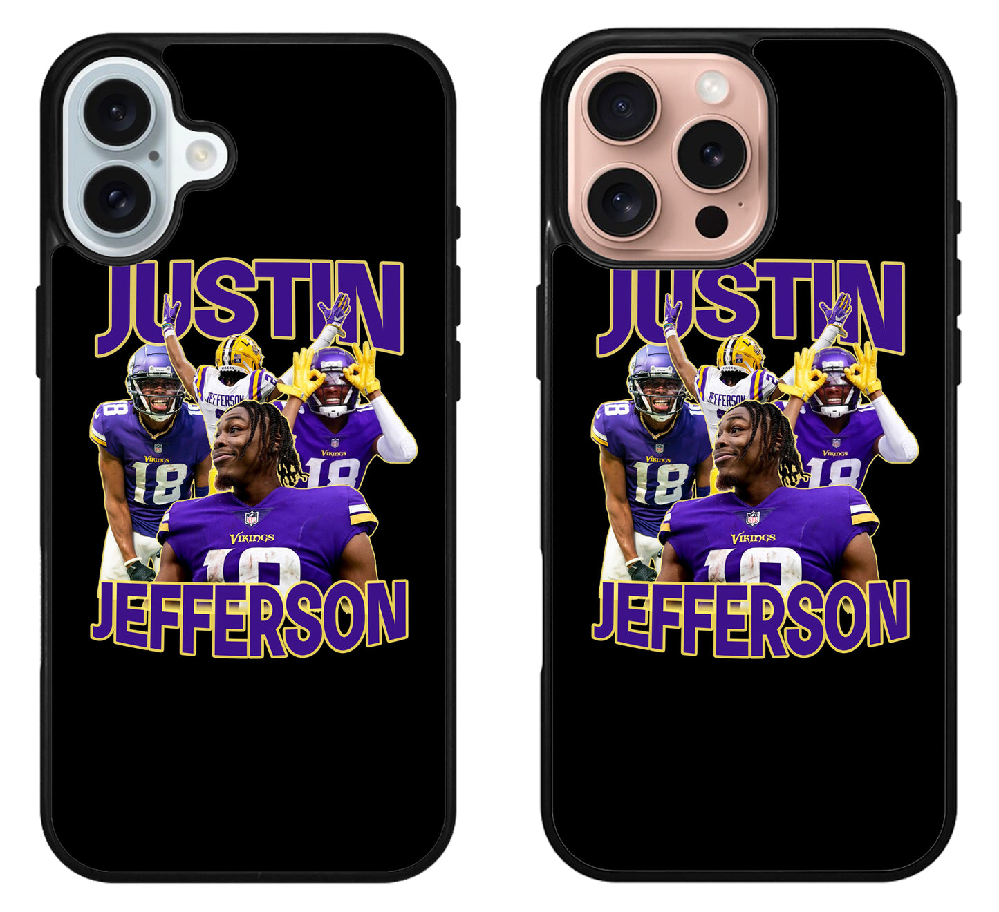 Justin Jefferson Minnesota Vikings Black iPhone 16 | 16 Plus | 16 Pro | 16 Pro Max Case