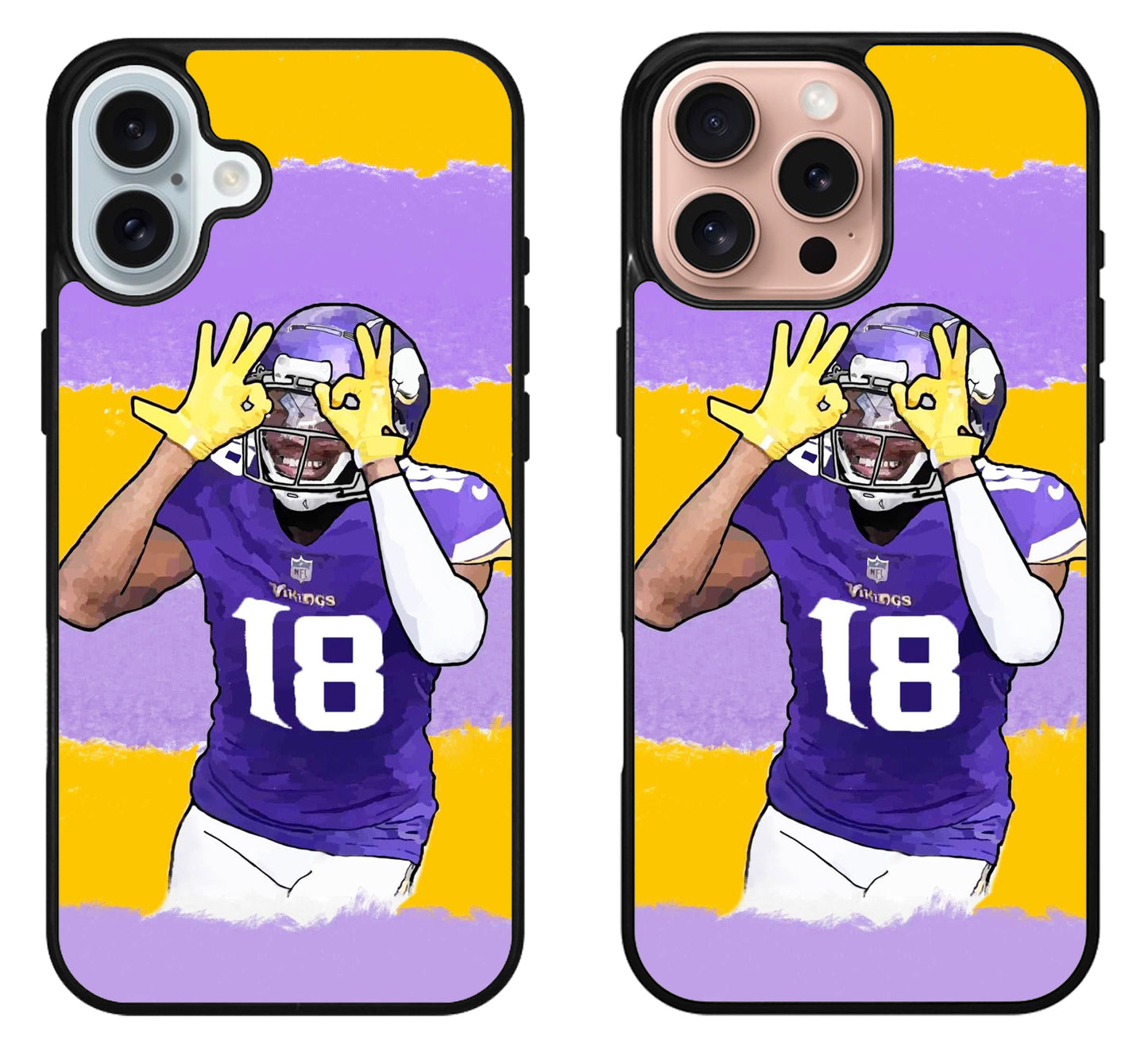 Justin Jefferson Minnesota Vikings Colorfull iPhone 16 | 16 Plus | 16 Pro | 16 Pro Max Case
