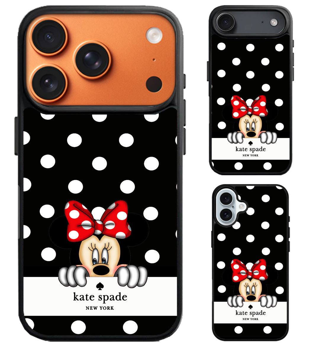 Kate Spade Black Minnie Mouse iPhone Air | iPhone 17 | 17 Pro | 17 Pro Max Case