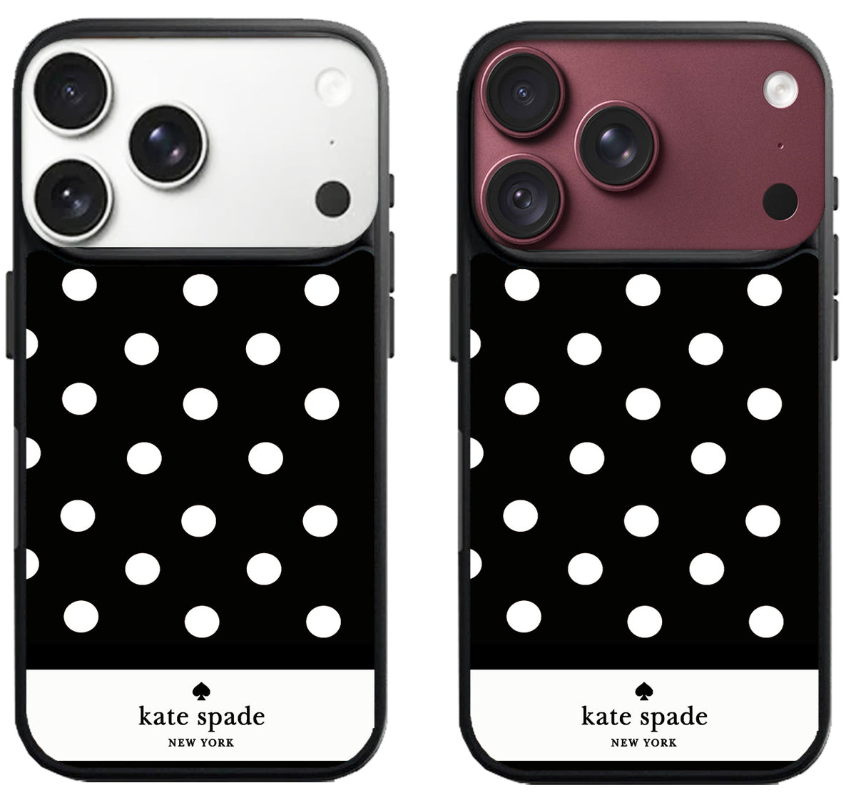 Kate Spade Black Polkadot Stripe iPhone 18 Pro | 18 Pro Max Case