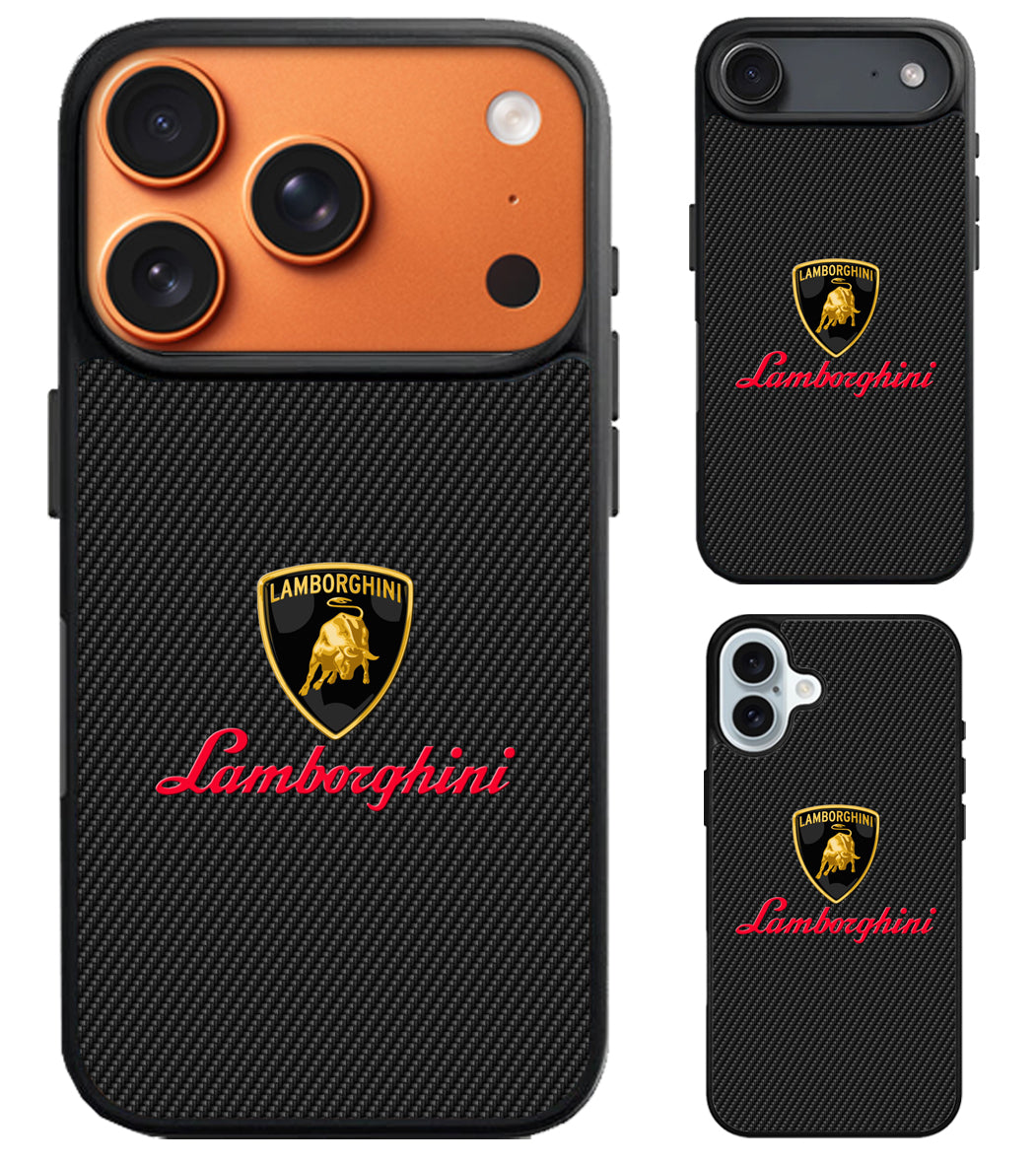 Lamborgini Black Carbon iPhone Air | iPhone 17 | 17 Pro | 17 Pro Max Case