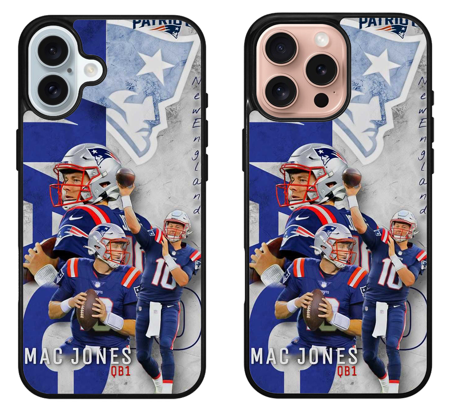 Mac Jones New England Patriots Collage iPhone 16 | 16 Plus | 16 Pro | 16 Pro Max Case