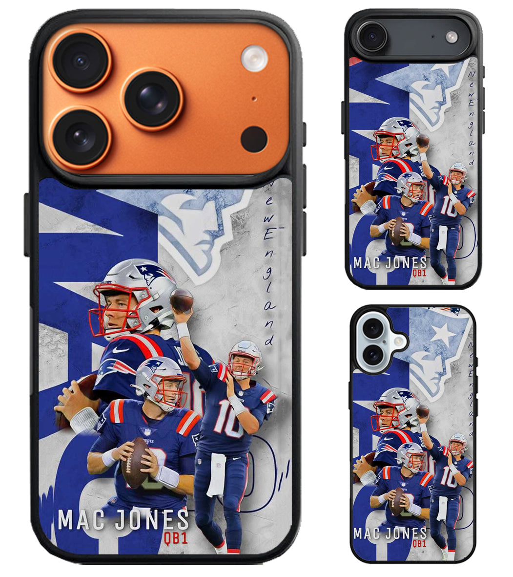 Mac Jones New England Patriots Collage iPhone Air | iPhone 17 | 17 Pro | 17 Pro Max Case