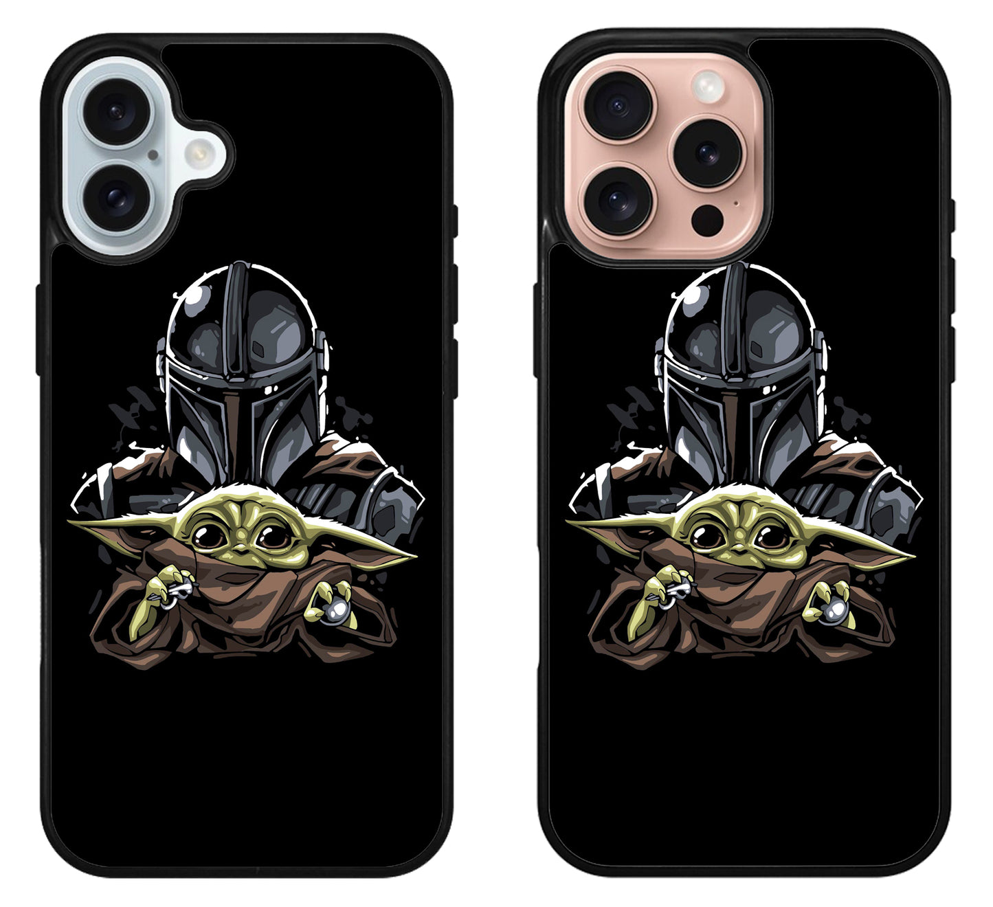 Mandalorian Baby Yoda Black iPhone 16 | 16 Plus | 16 Pro | 16 Pro Max Case