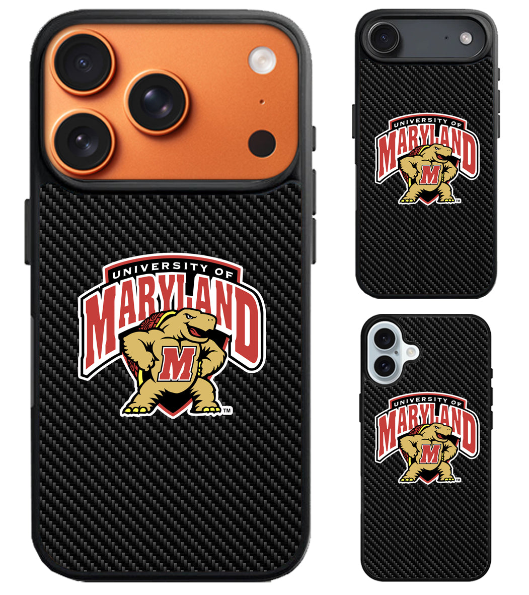 Maryland Terrapins University Carbon iPhone Air | iPhone 17 | 17 Pro | 17 Pro Max Case