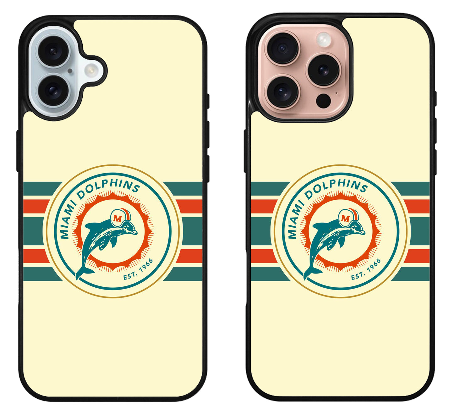 Miami Dolphins Striped iPhone 16 | 16 Plus | 16 Pro | 16 Pro Max Case