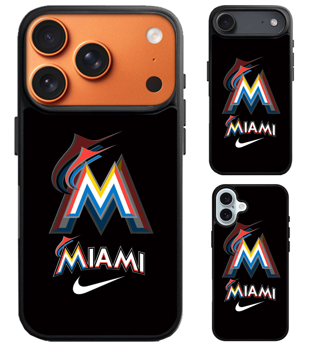 Miami Marlins Black iPhone Air | iPhone 17 | 17 Pro | 17 Pro Max Case