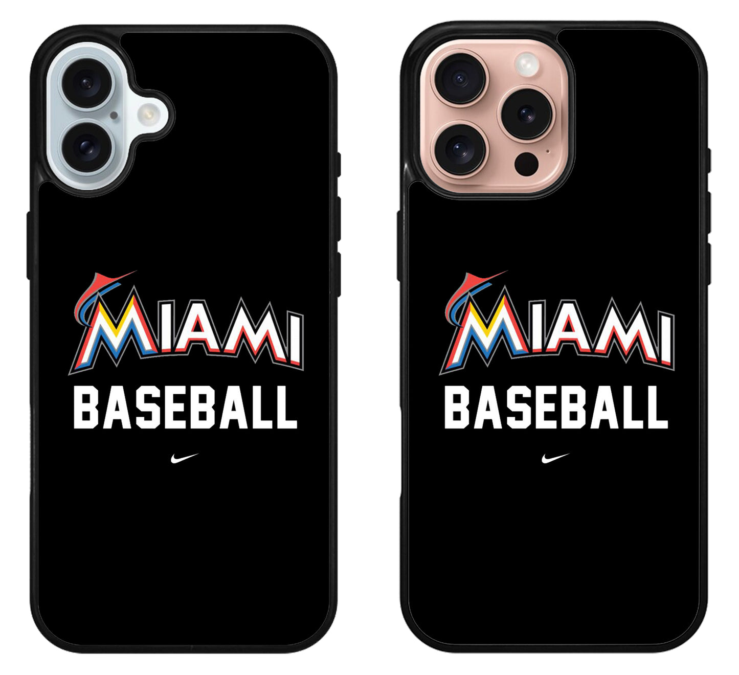 Miami Marlins Logo Baseball iPhone 16 | 16 Plus | 16 Pro | 16 Pro Max Case