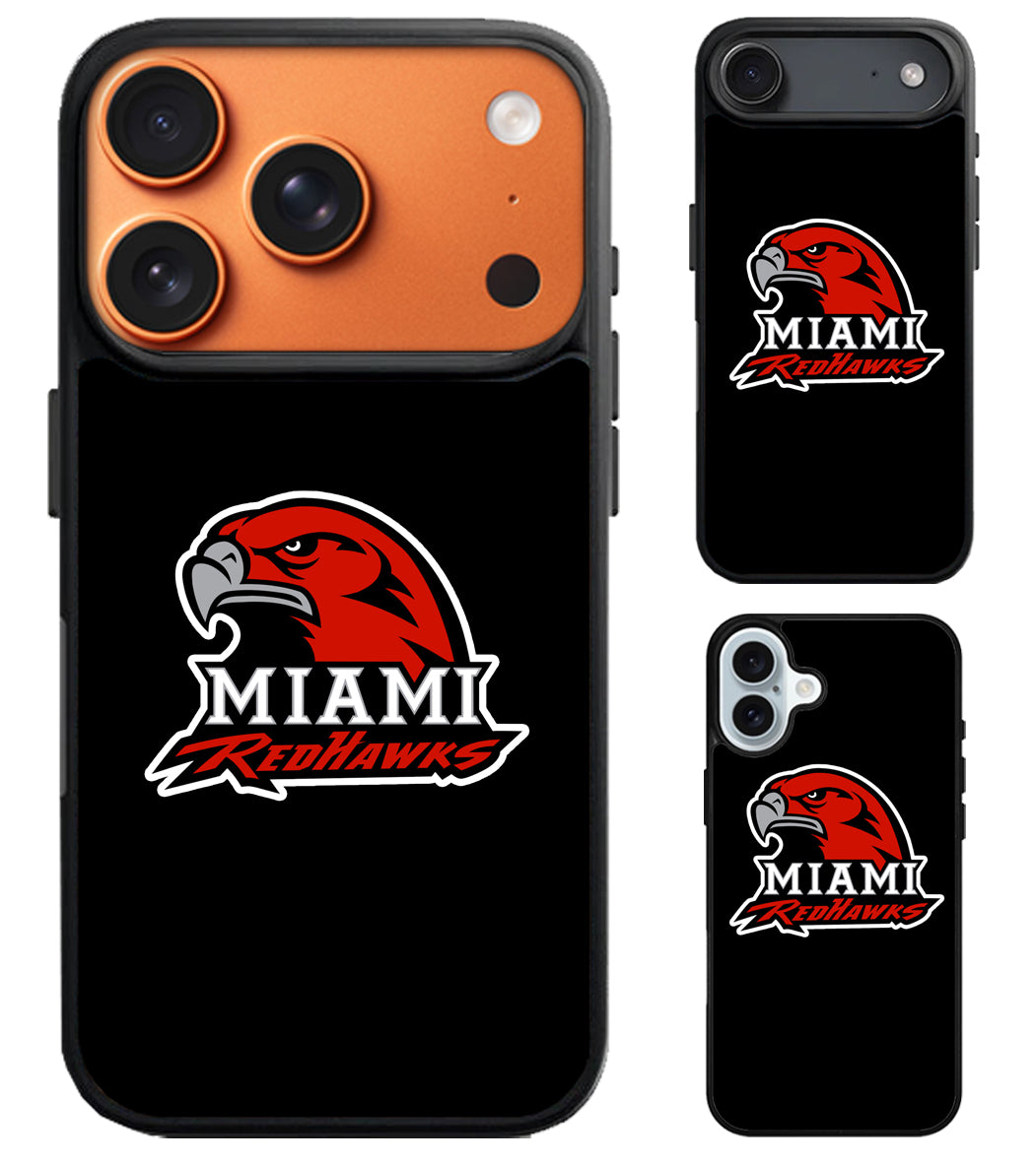 Miami RedHawks Black iPhone Air | iPhone 17 | 17 Pro | 17 Pro Max Case