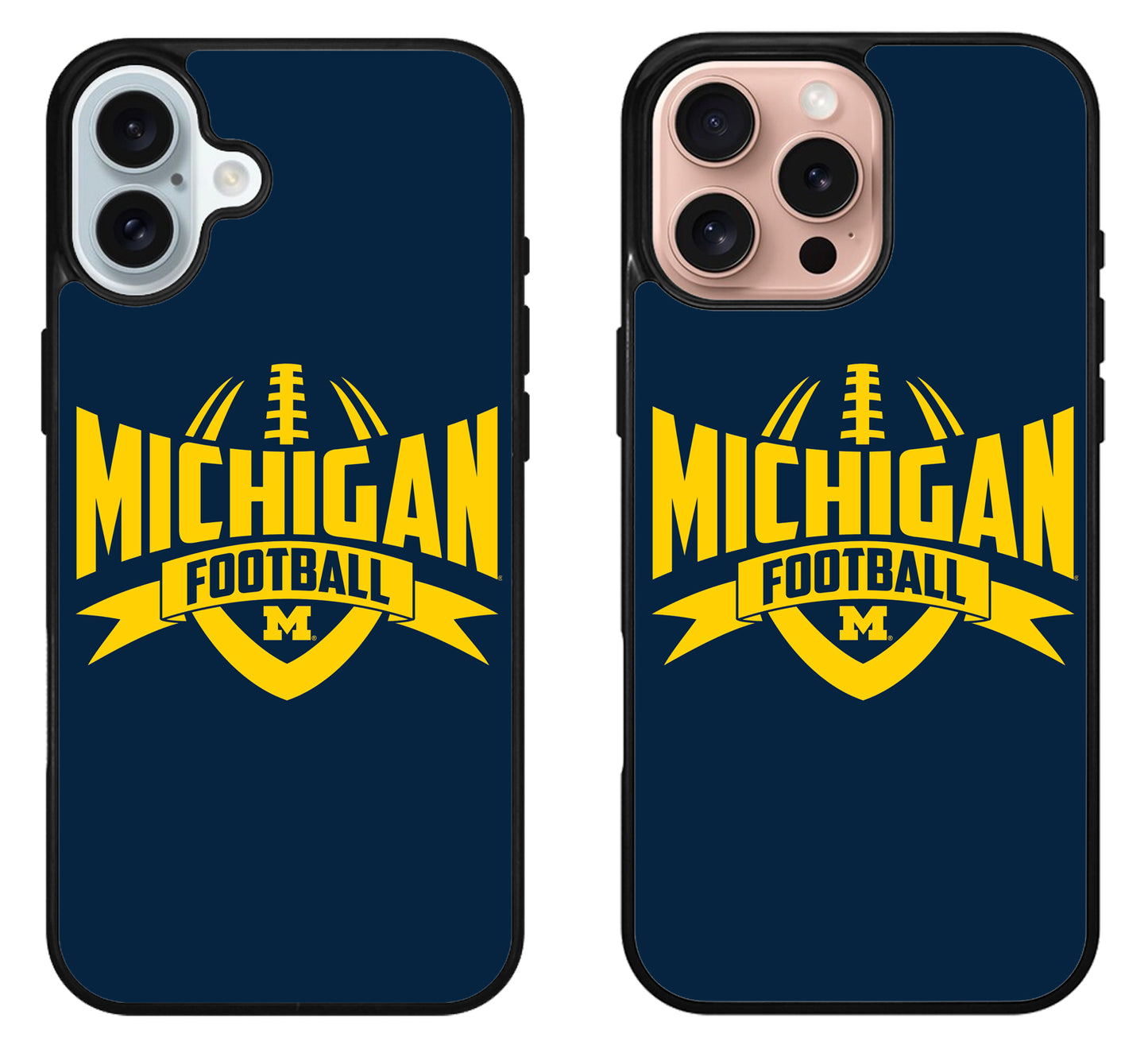 Michigan Wolverines Logo Football iPhone 16 | 16 Plus | 16 Pro | 16 Pro Max Case