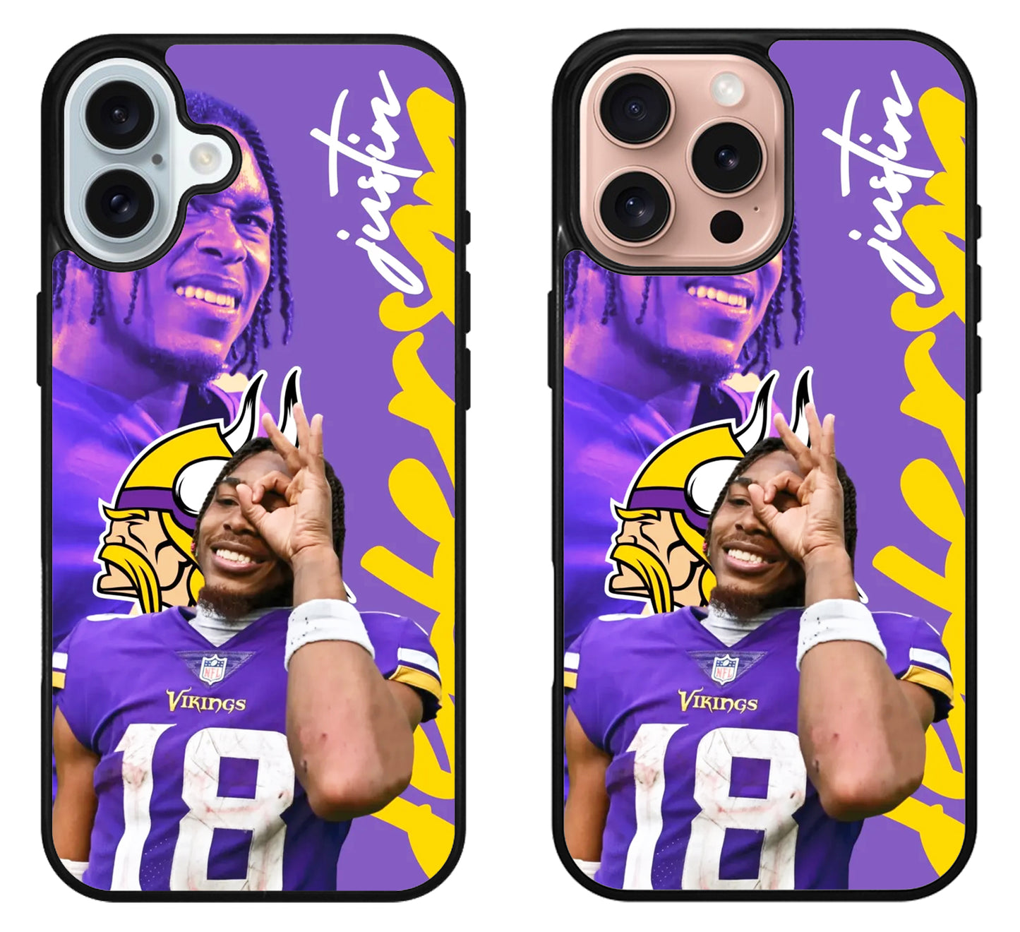 Minnesota Vikings Justin Jefferson iPhone 16 | 16 Plus | 16 Pro | 16 Pro Max Case