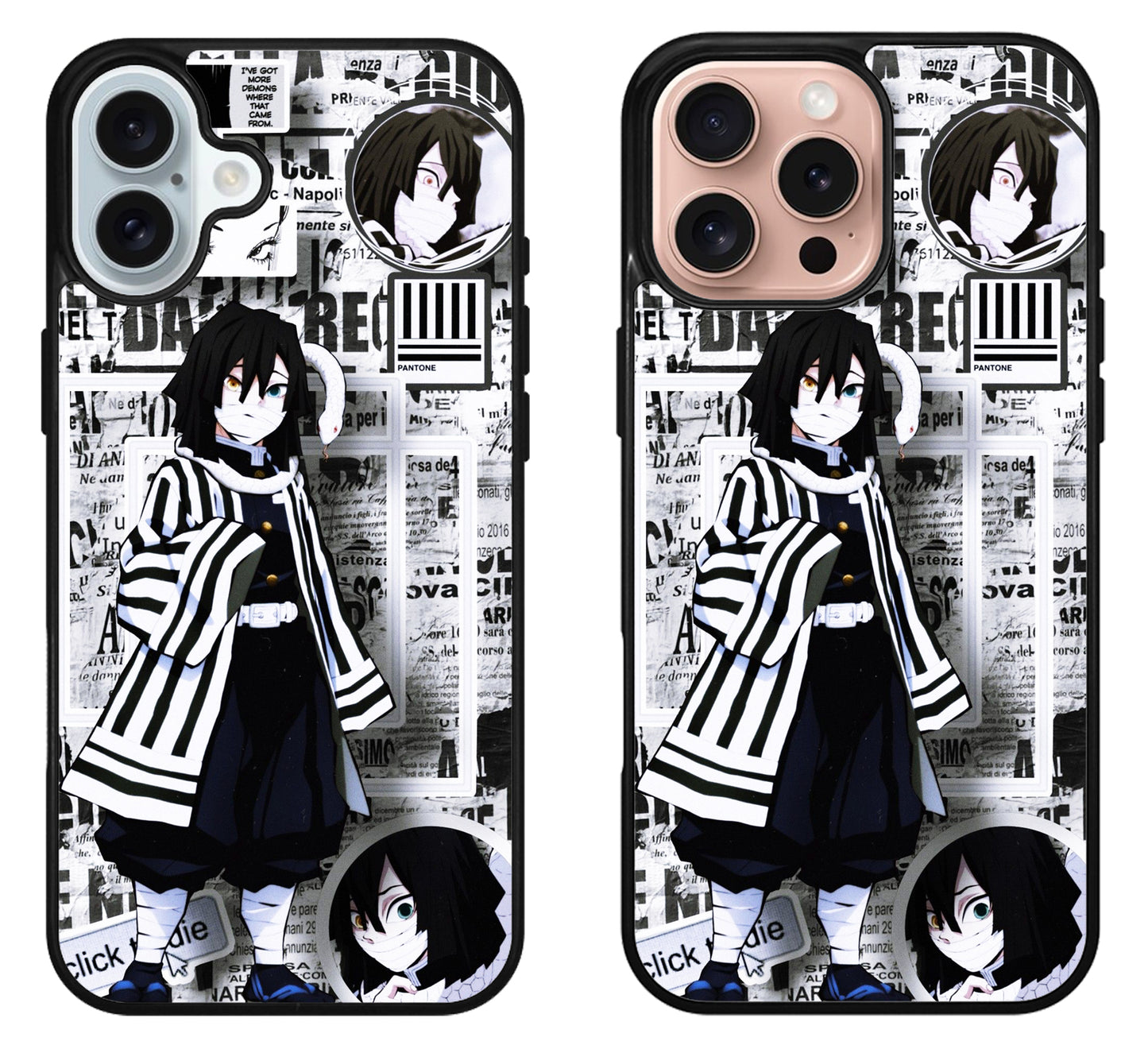 Obanai Iguro Demon slayer Collage iPhone 16 | 16 Plus | 16 Pro | 16 Pro Max Case