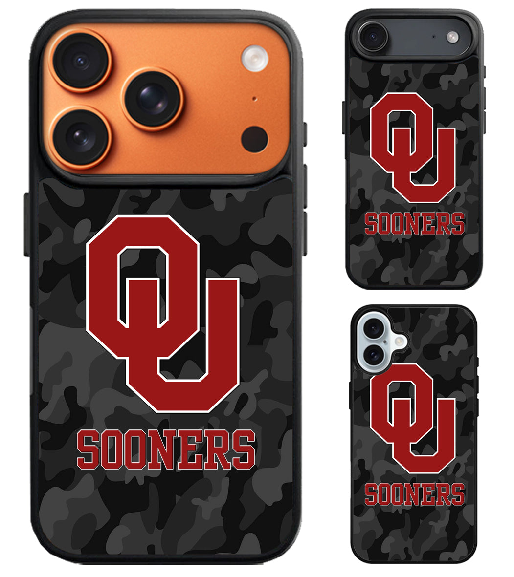 Oklahoma Sooners Black Camo iPhone Air | iPhone 17 | 17 Pro | 17 Pro Max Case