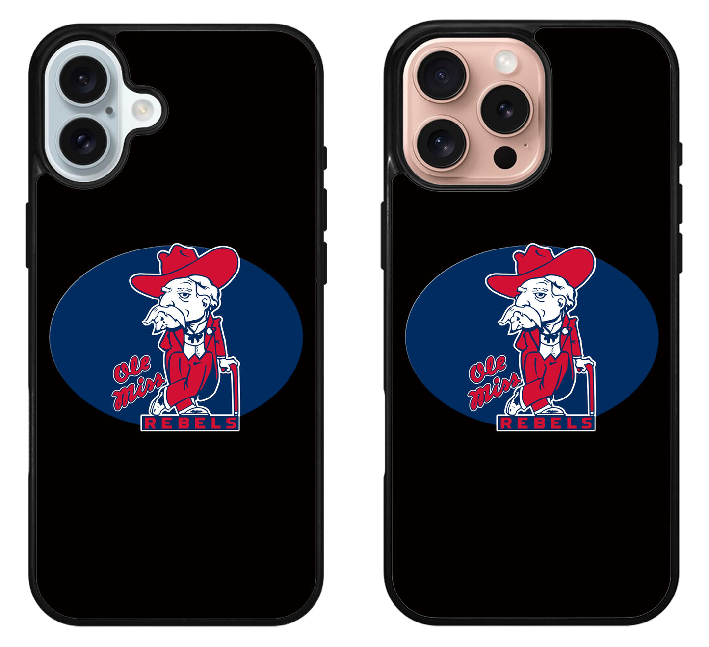 Ole Miss Rebels Black iPhone 16 | 16 Plus | 16 Pro | 16 Pro Max Case