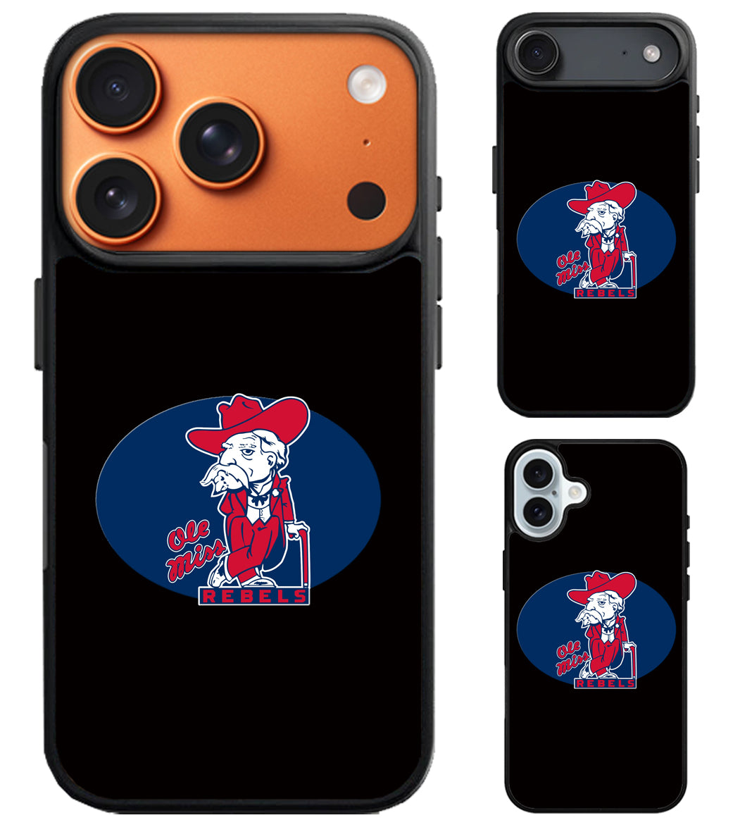 Ole Miss Rebels Black iPhone Air | iPhone 17 | 17 Pro | 17 Pro Max Case