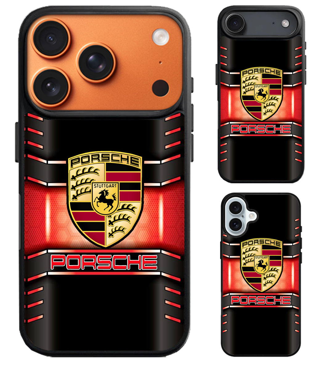 Porsche Logo Metallic iPhone Air | iPhone 17 | 17 Pro | 17 Pro Max Case