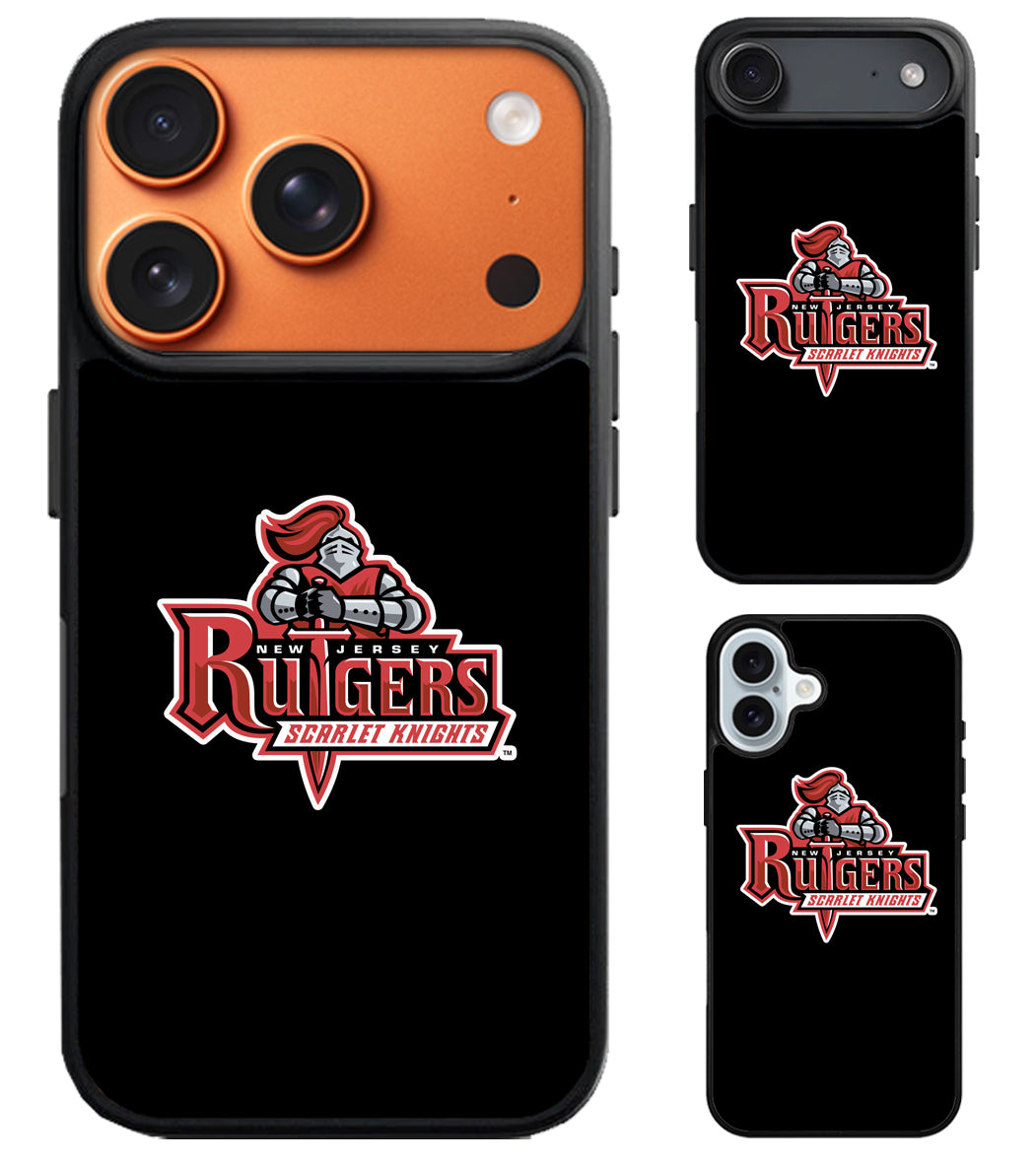 Rutgers Scarlet Knights Black iPhone Air | iPhone 17 | 17 Pro | 17 Pro Max Case