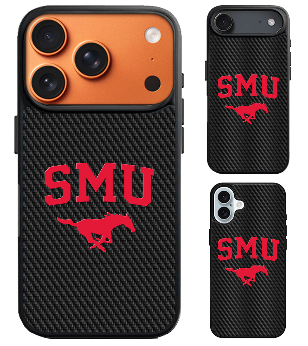 SMU Mustangs Black Carbon iPhone Air | iPhone 17 | 17 Pro | 17 Pro Max Case