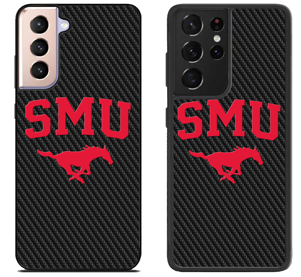 SMU Mustangs Black Carbon Samsung Galaxy S21 | S21 FE | S21+ | S21 Ultra Case
