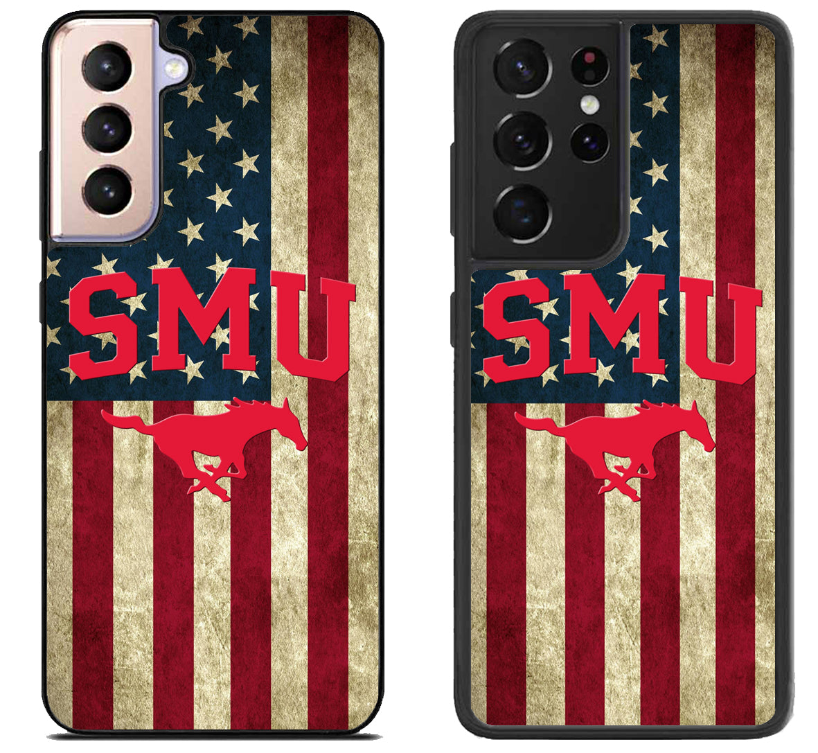 SMU Mustangs Flag Logo Samsung Galaxy S21 | S21 FE | S21+ | S21 Ultra Case