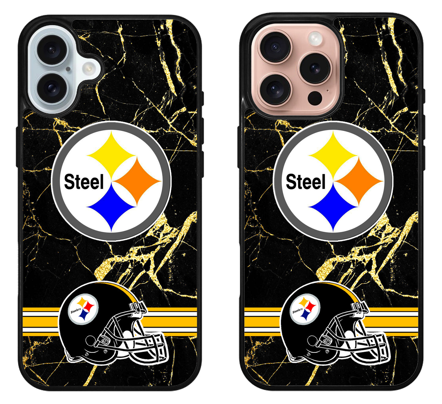 Pittsburgh Steelers Marble Football iPhone 16 | 16 Plus | 16 Pro | 16 Pro Max Case