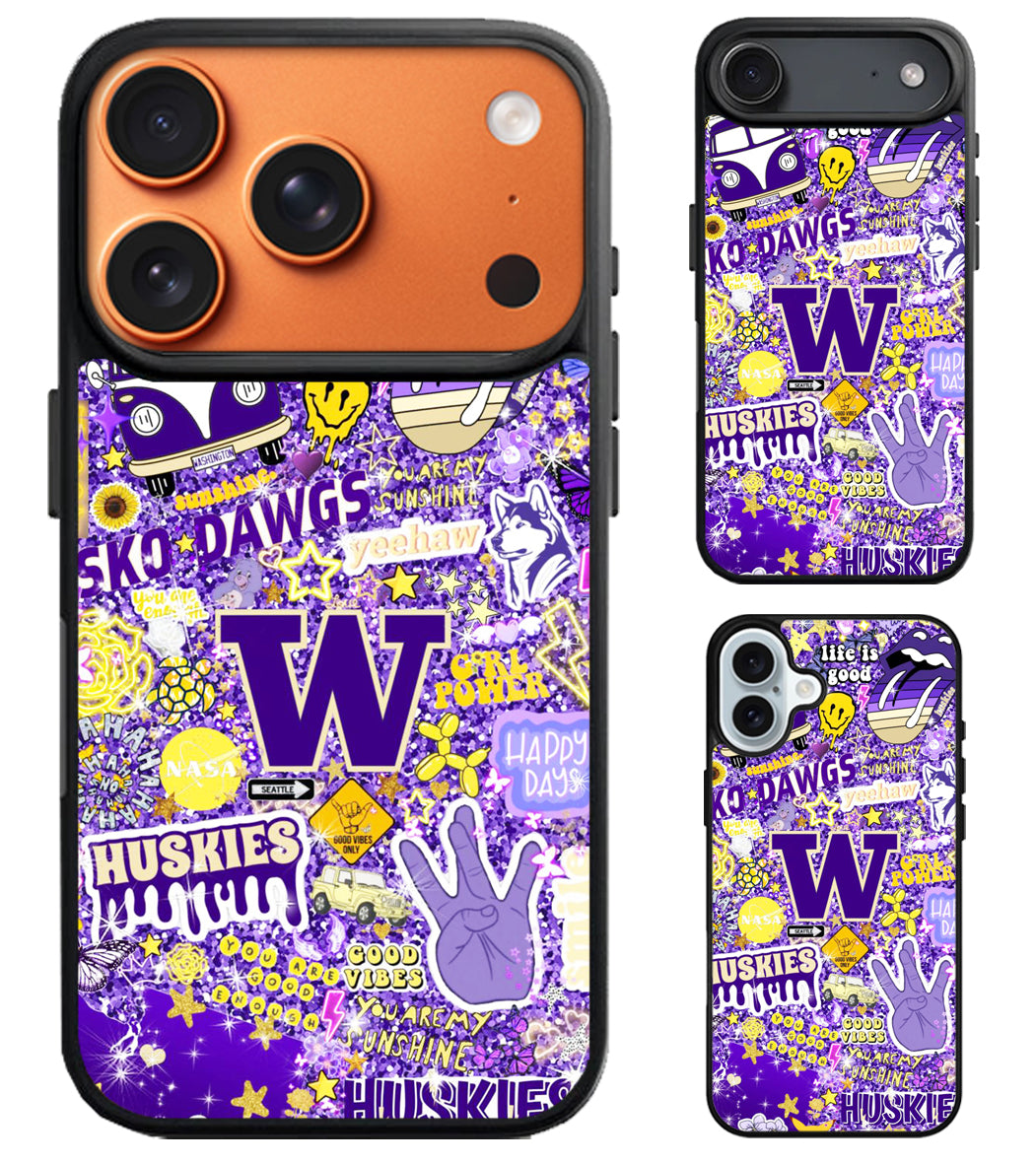 Washington Huskies Collage iPhone Air | iPhone 17 | 17 Pro | 17 Pro Max Case