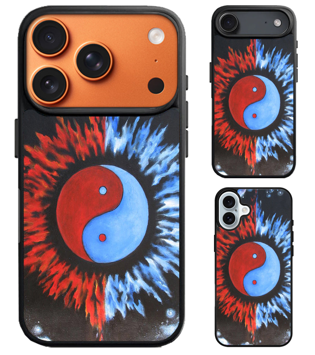 Yin Yang Sun And Moon Painted iPhone Air | iPhone 17 | 17 Pro | 17 Pro Max Case