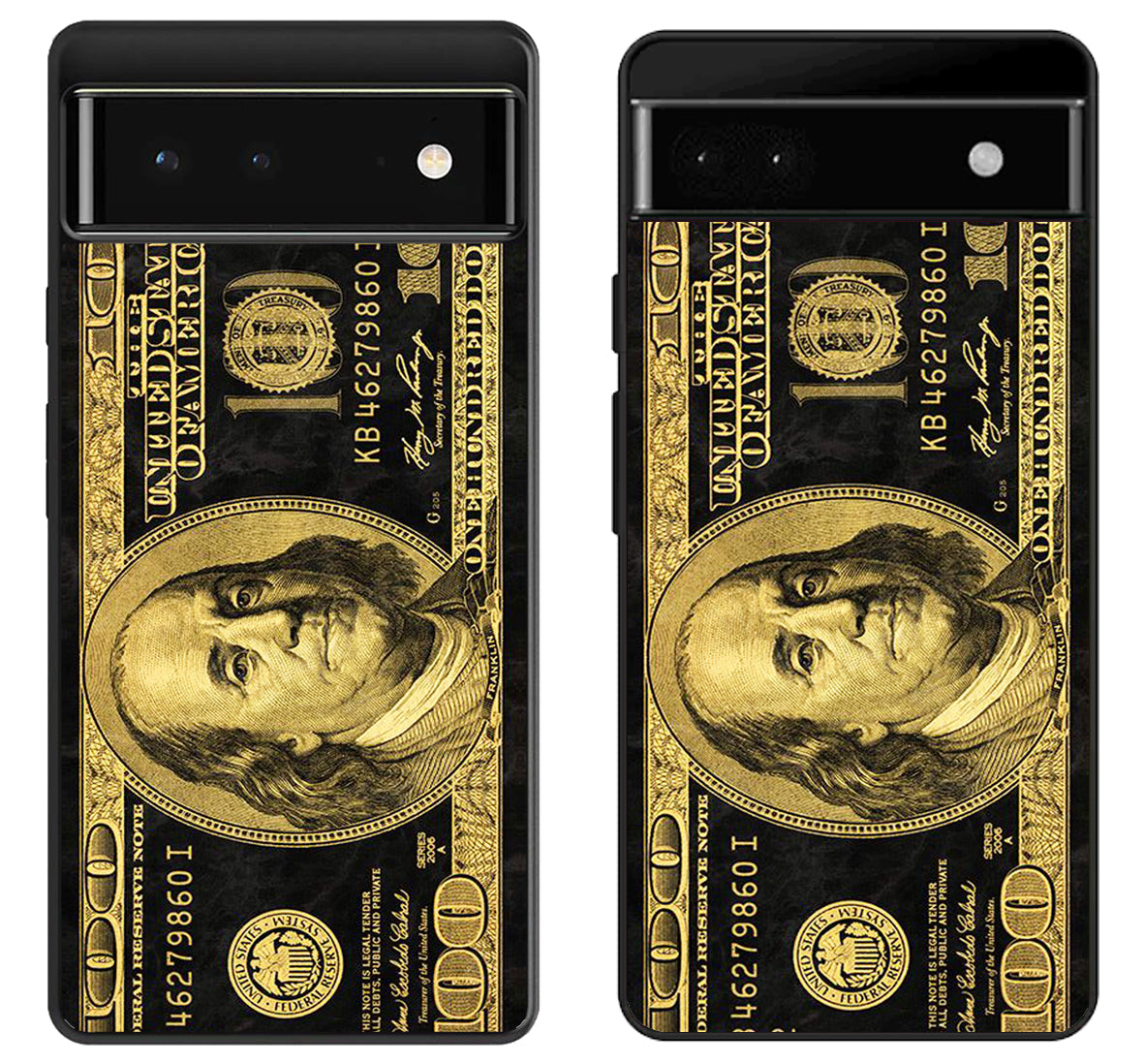 100 Dollar bill Black and Gold Google Pixel 6 | 6A | 6 Pro Case